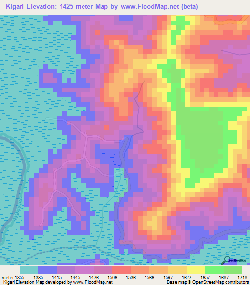 Kigari,Burundi Elevation Map