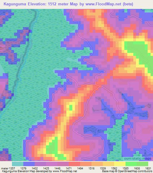 Kagunguma,Burundi Elevation Map