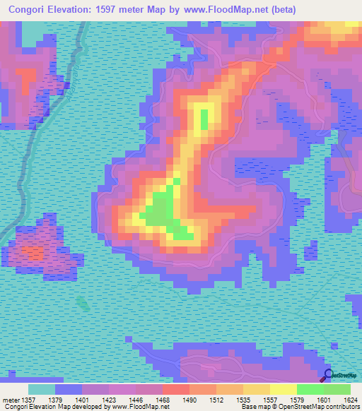 Congori,Burundi Elevation Map