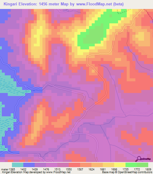 Kingari,Burundi Elevation Map