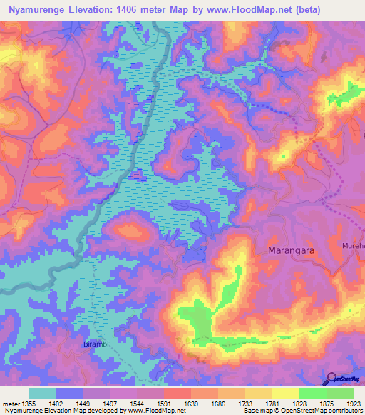 Nyamurenge,Burundi Elevation Map