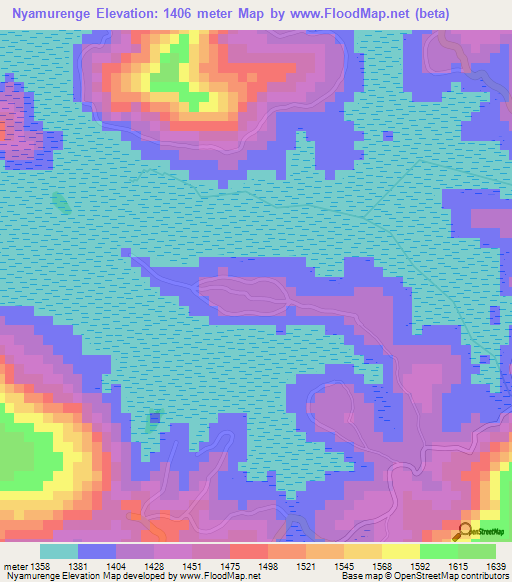 Nyamurenge,Burundi Elevation Map