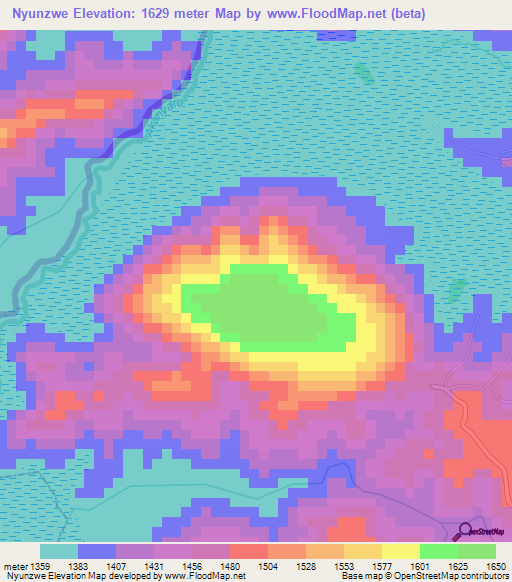 Nyunzwe,Burundi Elevation Map