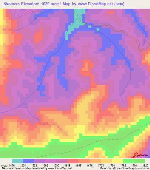 Nkomera,Burundi Elevation Map
