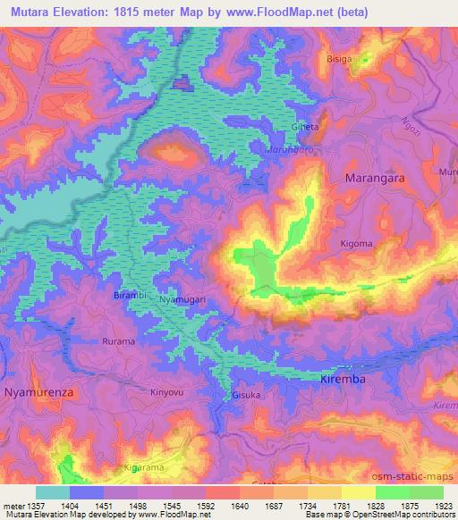 Mutara,Burundi Elevation Map