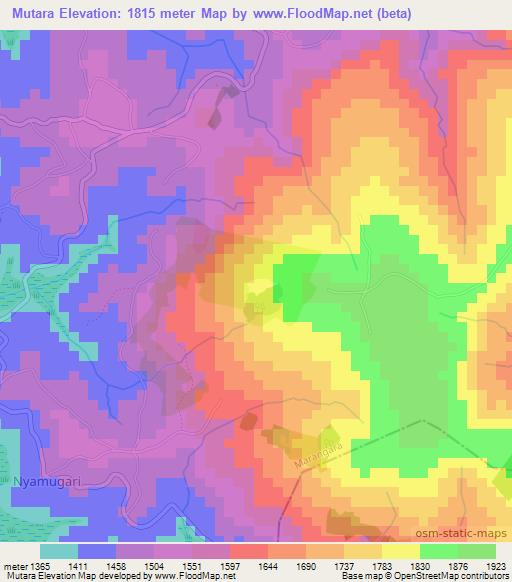 Mutara,Burundi Elevation Map