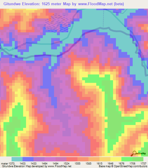 Gitundwe,Burundi Elevation Map