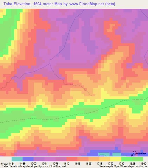 Taba,Burundi Elevation Map