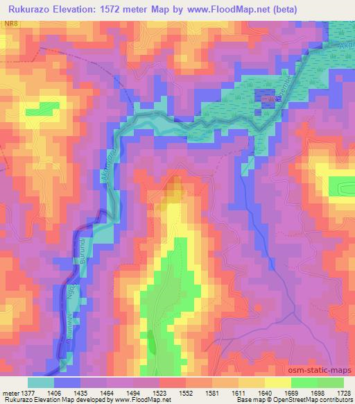 Rukurazo,Burundi Elevation Map