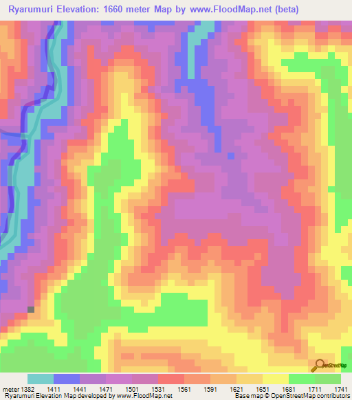 Ryarumuri,Burundi Elevation Map