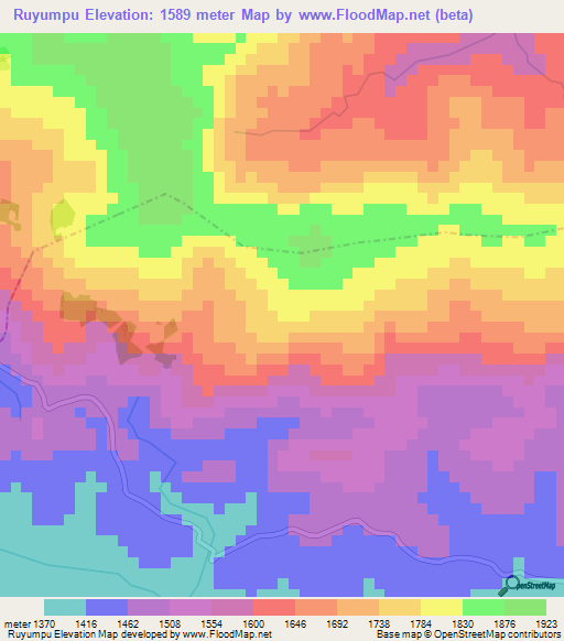 Ruyumpu,Burundi Elevation Map