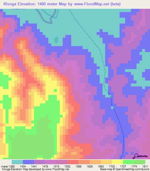 Kivoga,Burundi Elevation Map