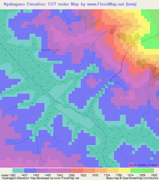 Nyakagano,Burundi Elevation Map