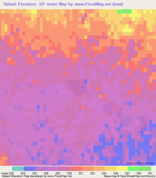 Balash,Syria Elevation Map