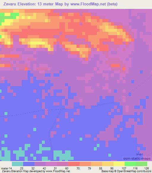 Zavaru,Iran Elevation Map