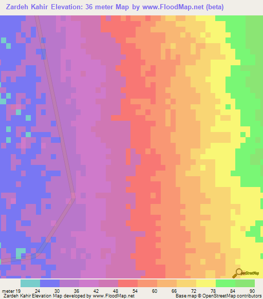 Zardeh Kahir,Iran Elevation Map