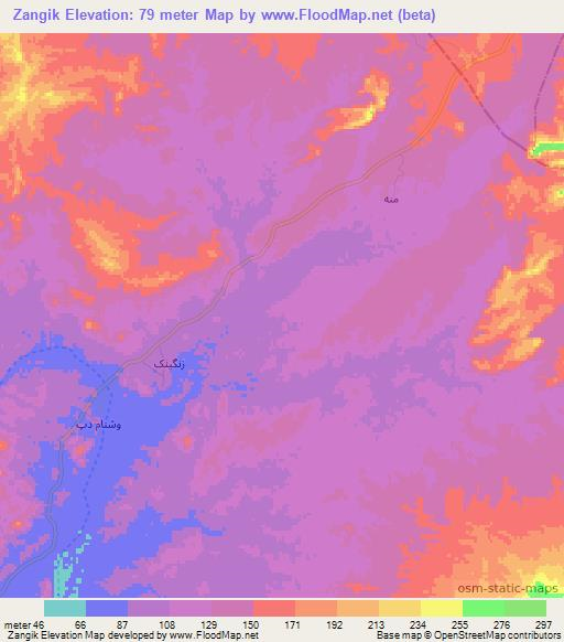 Zangik,Iran Elevation Map