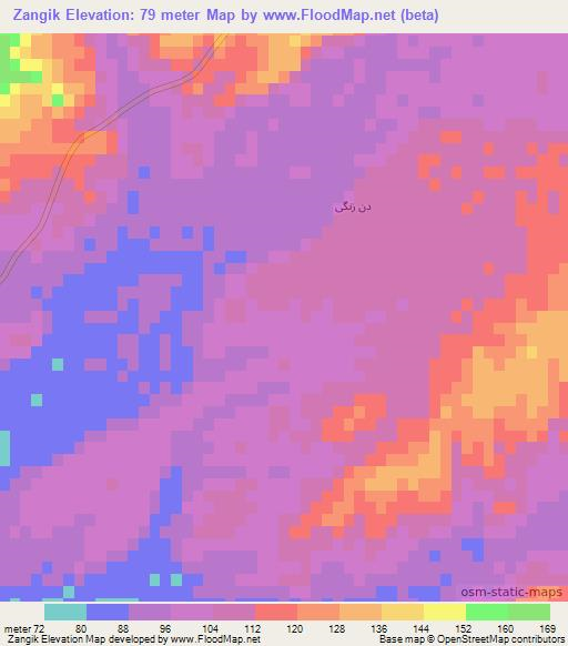 Zangik,Iran Elevation Map