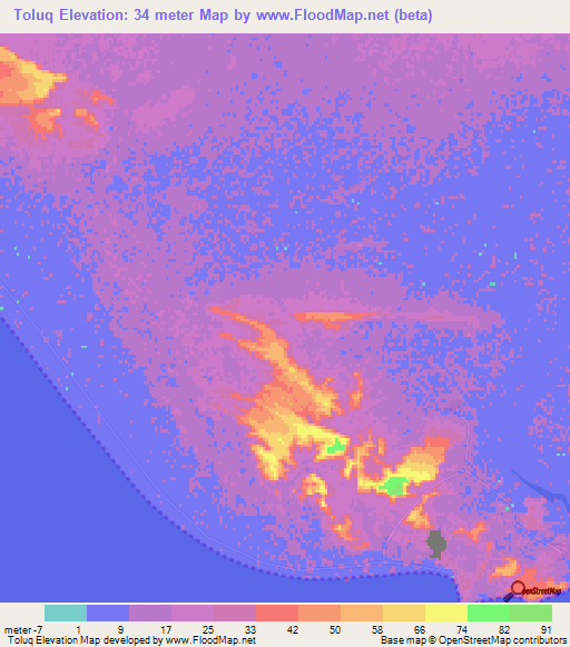 Toluq,Iran Elevation Map