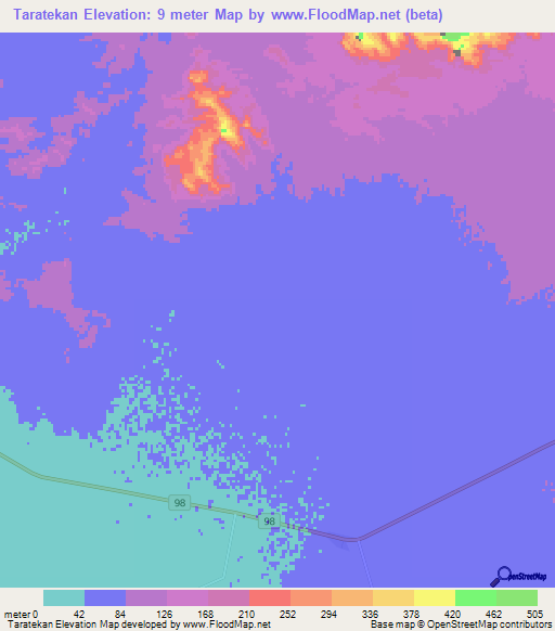 Taratekan,Iran Elevation Map