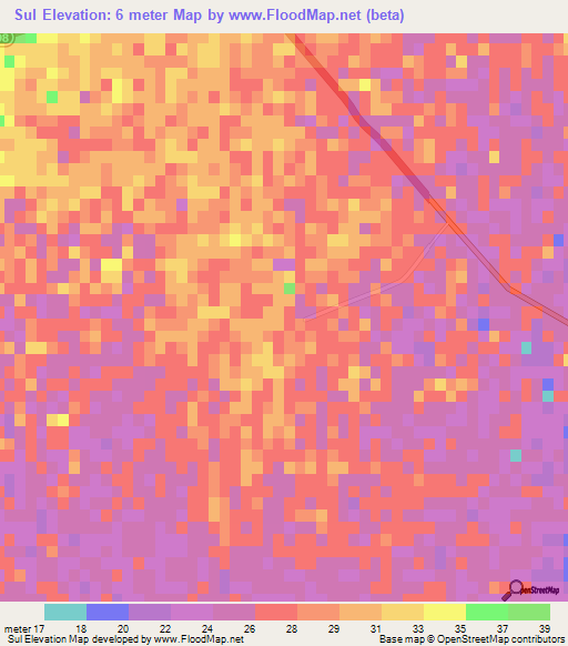 Sul,Iran Elevation Map