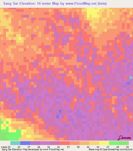 Sang Sar,Iran Elevation Map