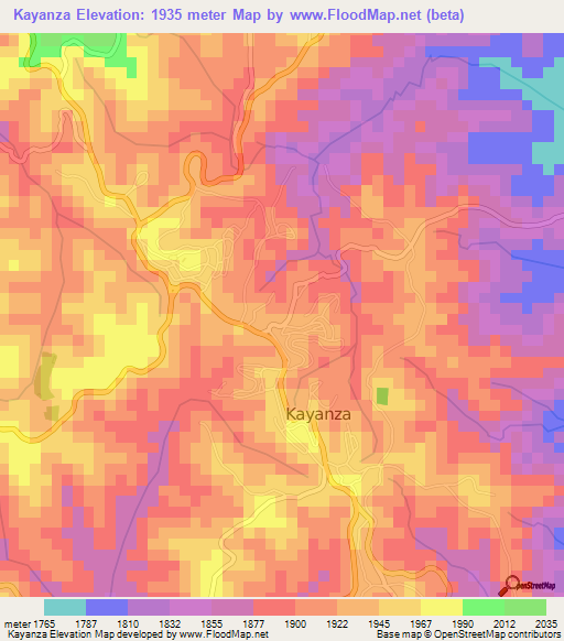 Kayanza,Burundi Elevation Map