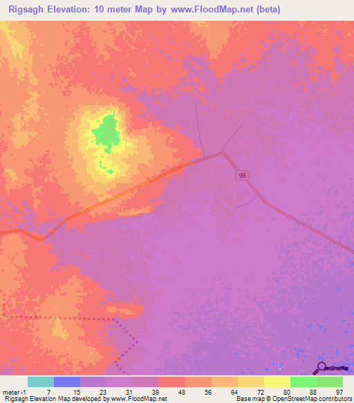 Rigsagh,Iran Elevation Map