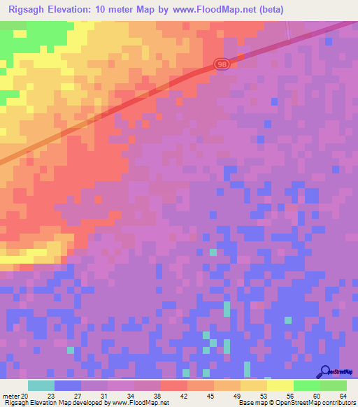 Rigsagh,Iran Elevation Map