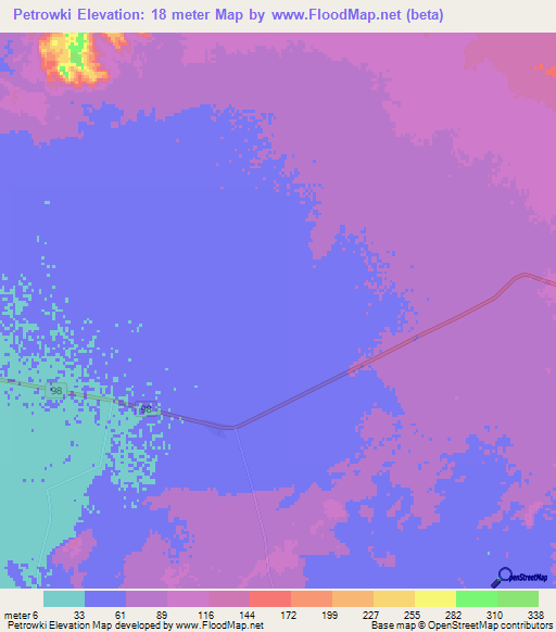 Petrowki,Iran Elevation Map