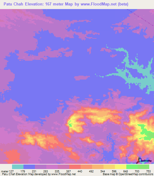 Patu Chah,Iran Elevation Map