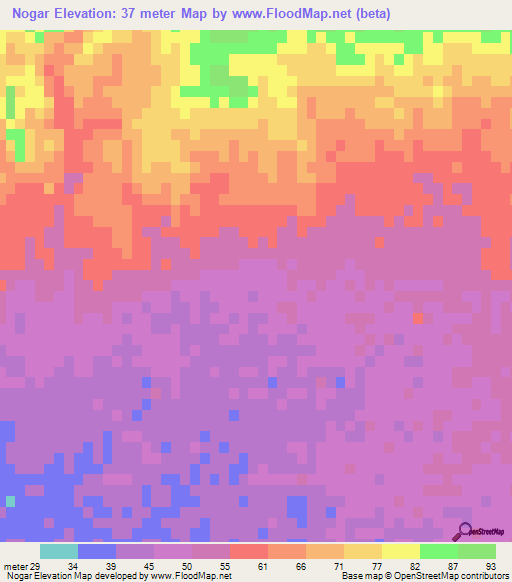 Nogar,Iran Elevation Map