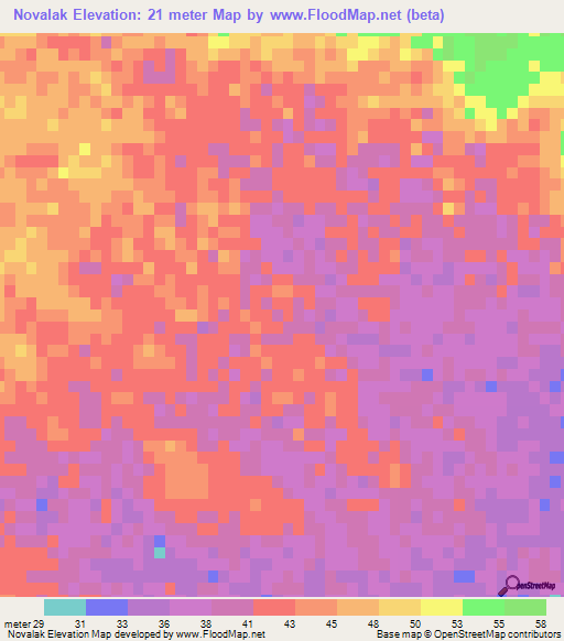 Novalak,Iran Elevation Map