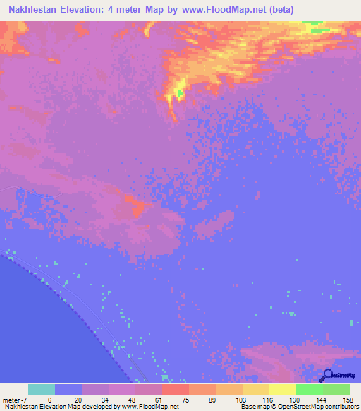 Nakhlestan,Iran Elevation Map
