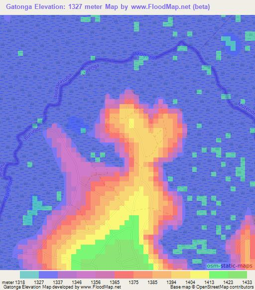 Gatonga,Burundi Elevation Map