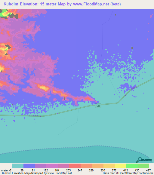 Kuhdim,Iran Elevation Map