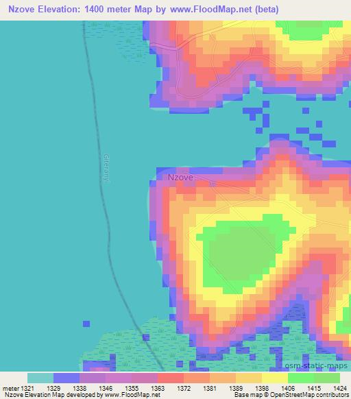 Nzove,Burundi Elevation Map