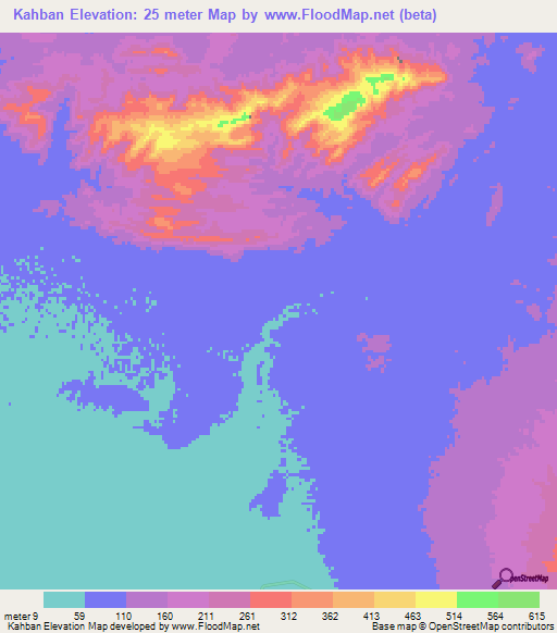 Kahban,Iran Elevation Map