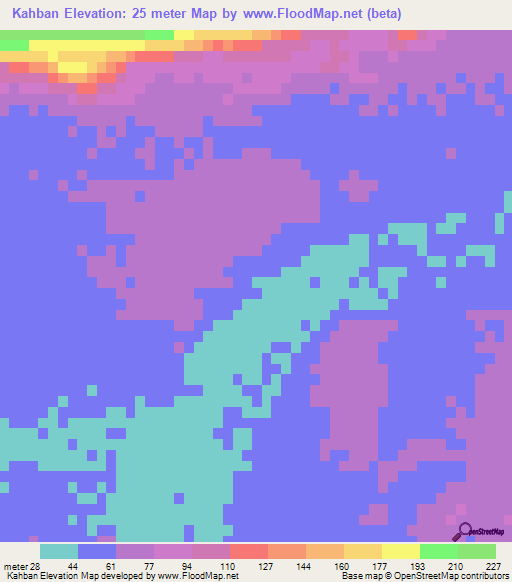Kahban,Iran Elevation Map