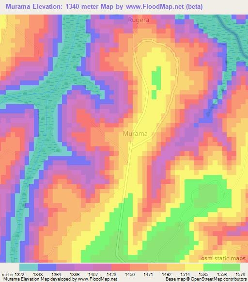 Murama,Burundi Elevation Map