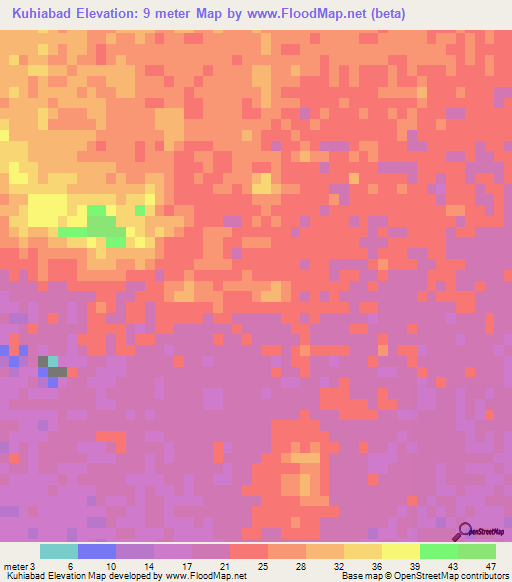 Kuhiabad,Iran Elevation Map