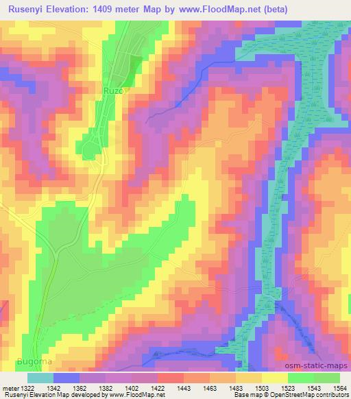 Rusenyi,Burundi Elevation Map
