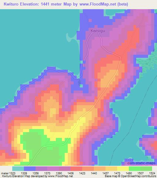 Kwituro,Burundi Elevation Map