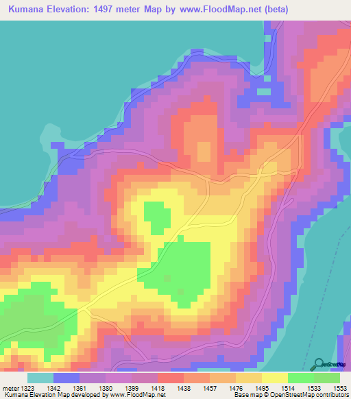 Kumana,Burundi Elevation Map