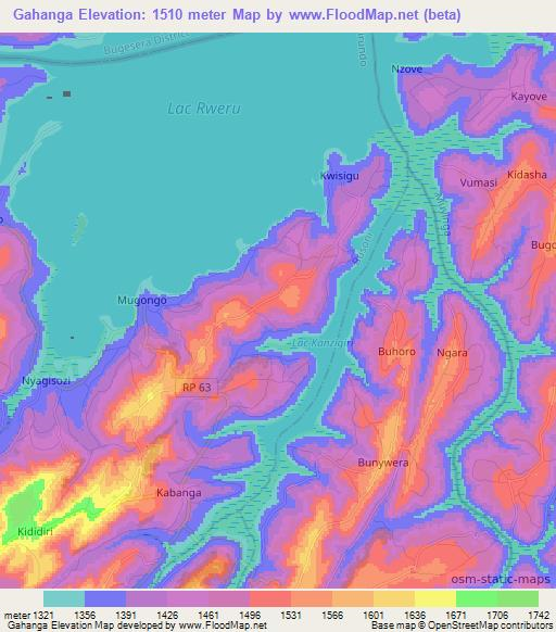 Gahanga,Burundi Elevation Map