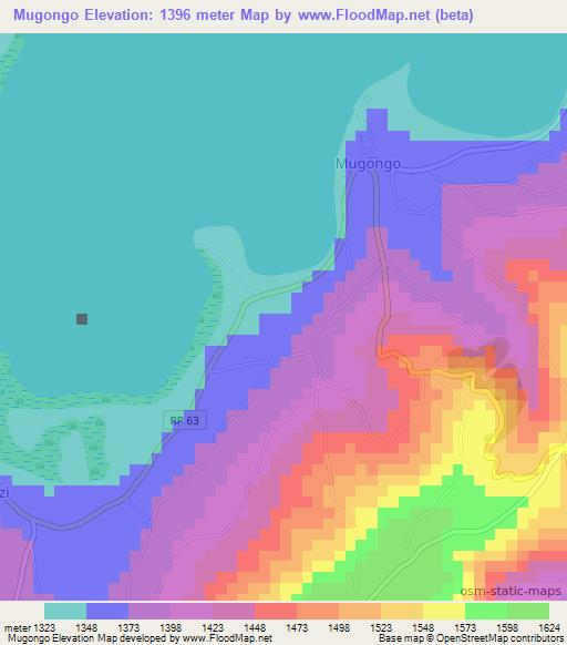 Mugongo,Burundi Elevation Map