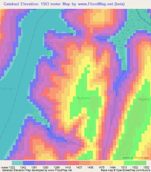 Gatakazi,Burundi Elevation Map