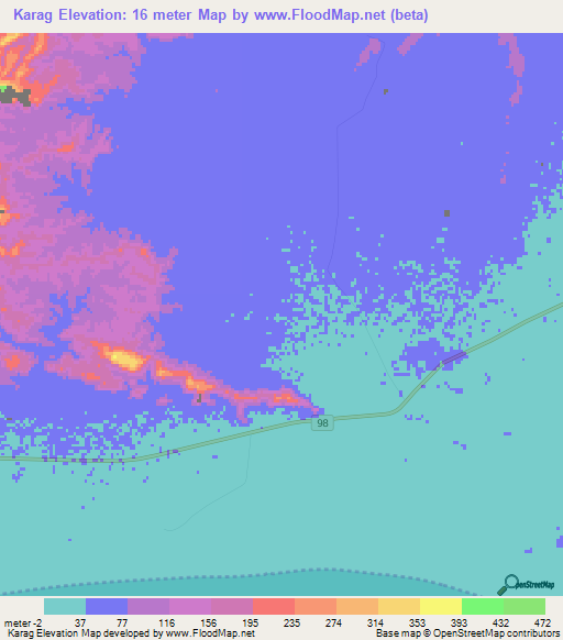 Karag,Iran Elevation Map