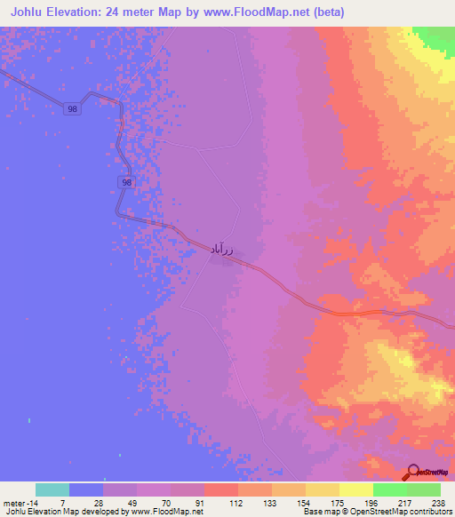 Johlu,Iran Elevation Map