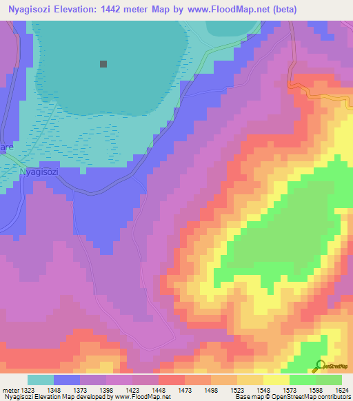 Nyagisozi,Burundi Elevation Map